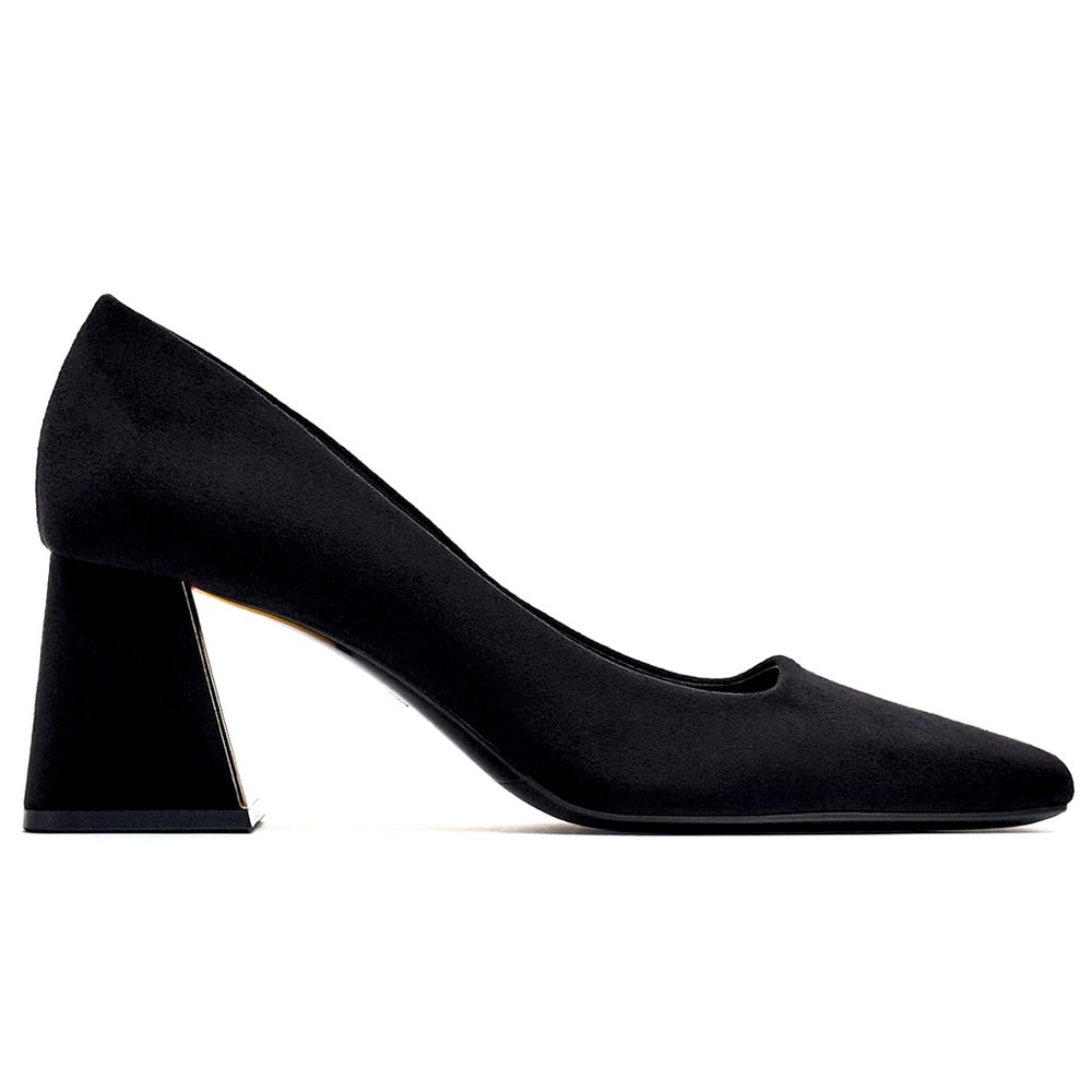 Zara NWT Black Block Heel Shoes size 10/41